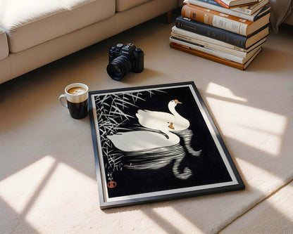 White Geese, Wabi Sabi wall art, Japandi wall art: Beautiful housewarming gift!