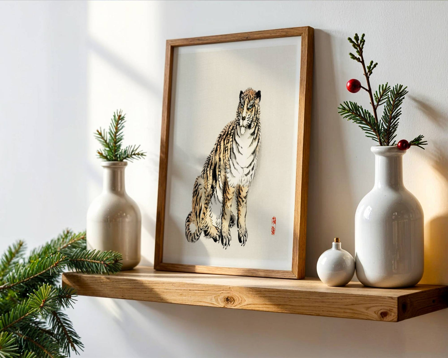 Japanese Tiger Wall Print, Ohara Koson, Framed Wall Art